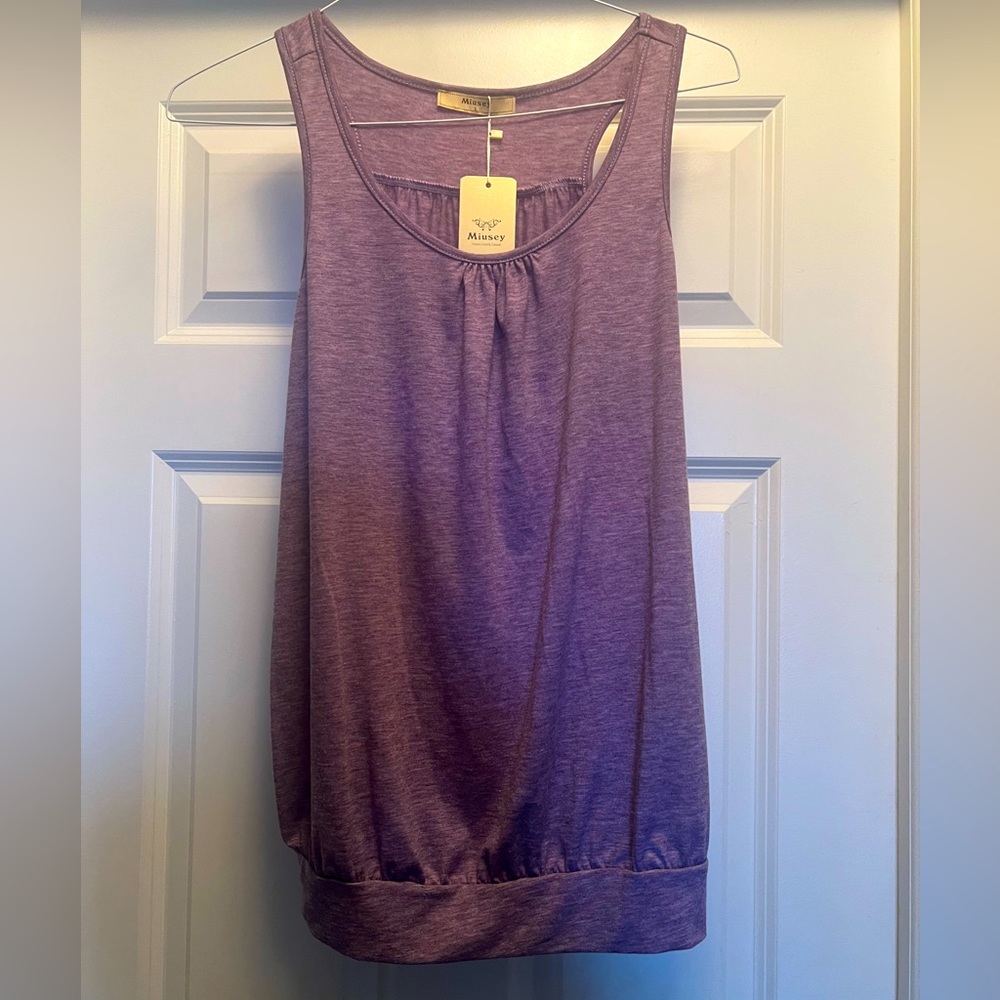 NWT Purple Heather Workout Top Sz L